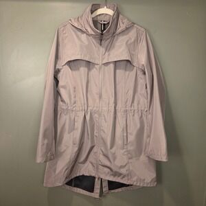 Mondetta Women's Packable Hood Jacket, Size L, Taupe Gray